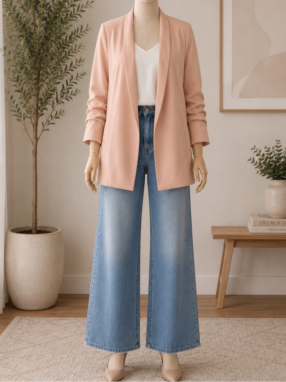 Alfani Women’s Blush Pink Longline Blazer